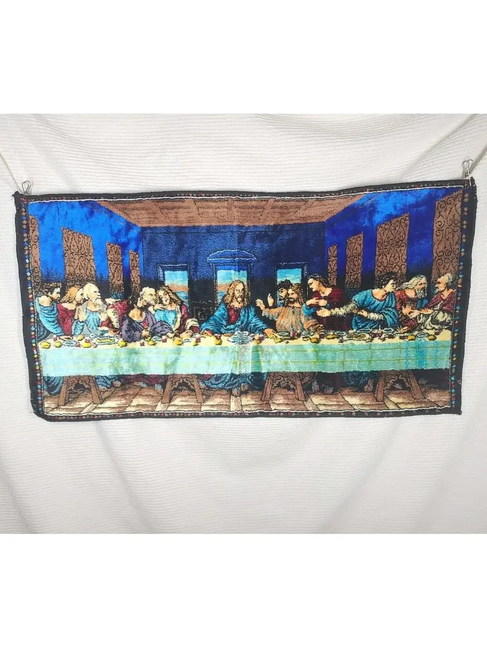 Vtg Velvet Tapestry Cotton Wall Art 39x20